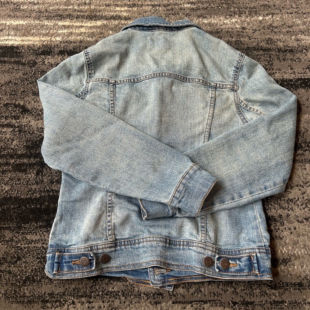 OLD NAVY Faded Denim Collared Jacket With Bronze Buttons & Pockets - Picture 9 of 9